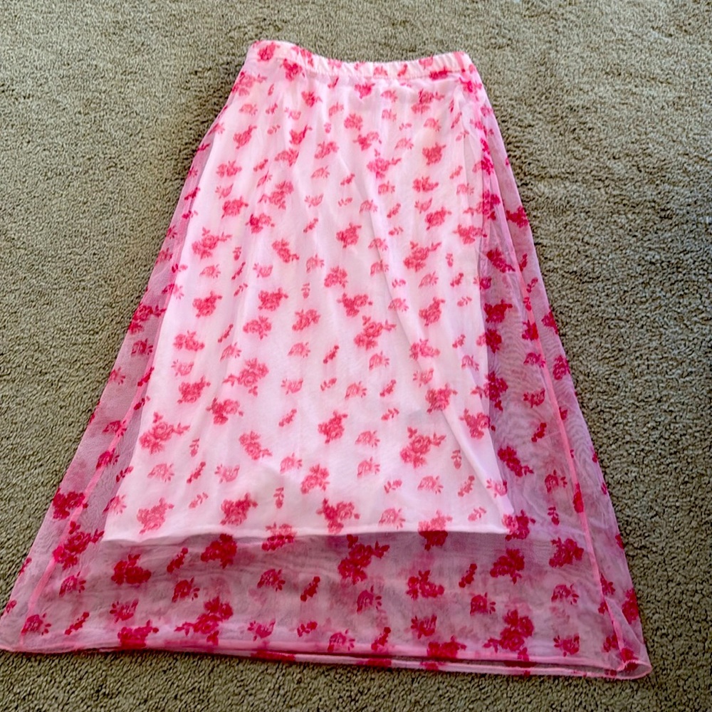 Pink floral Skirt